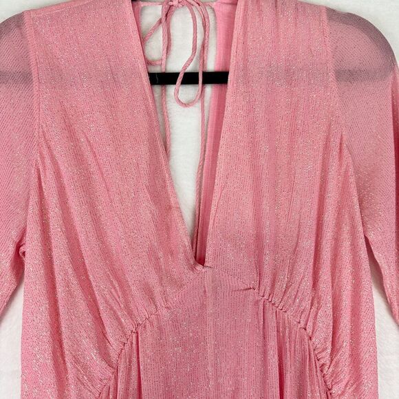 Revolve SUNDRESS Aline Dress Marabella Tie & Dye Size M/L Metallic Hi Low - Picture 8 of 12